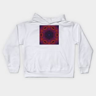 Weave Mandala Red Orange and Purple Kids Hoodie